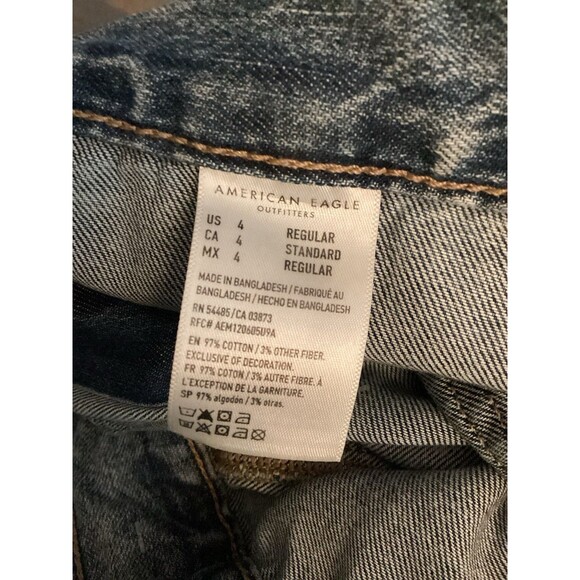 American Eagle 1977 Jeans Cargo Jogger Acid Wash Drawstring Sz 4 Genes Mom - Picture 3 of 11